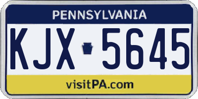 PA license plate KJX5645