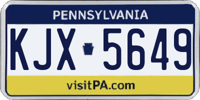 PA license plate KJX5649