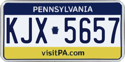 PA license plate KJX5657