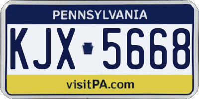 PA license plate KJX5668