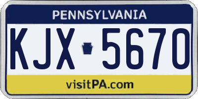 PA license plate KJX5670
