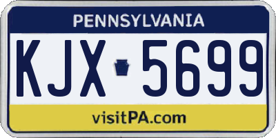 PA license plate KJX5699
