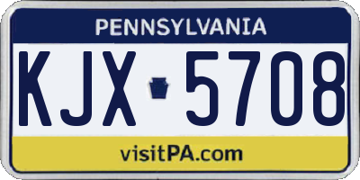 PA license plate KJX5708
