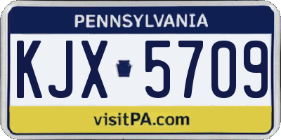 PA license plate KJX5709