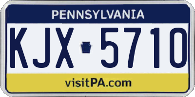 PA license plate KJX5710
