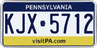 PA license plate KJX5712
