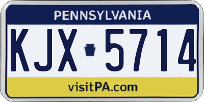 PA license plate KJX5714