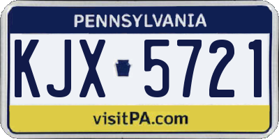 PA license plate KJX5721
