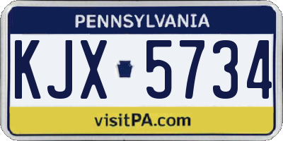 PA license plate KJX5734