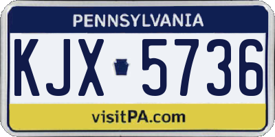 PA license plate KJX5736