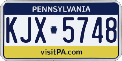 PA license plate KJX5748