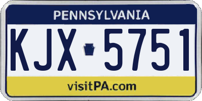 PA license plate KJX5751