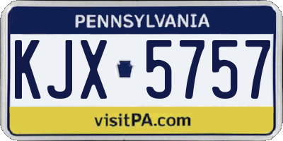 PA license plate KJX5757