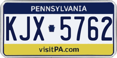 PA license plate KJX5762