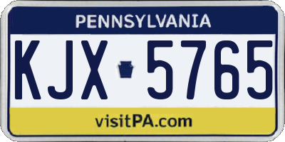 PA license plate KJX5765