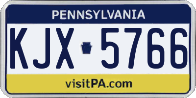PA license plate KJX5766