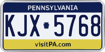 PA license plate KJX5768