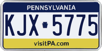 PA license plate KJX5775