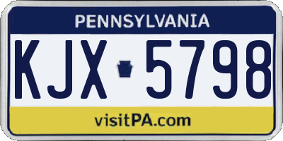PA license plate KJX5798