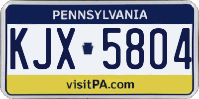 PA license plate KJX5804