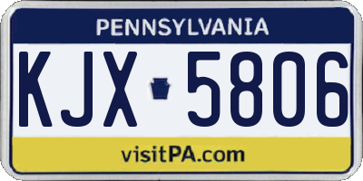 PA license plate KJX5806