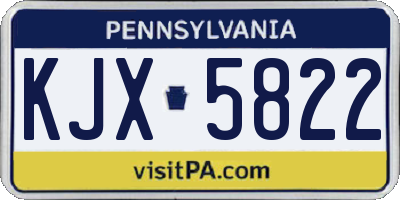 PA license plate KJX5822