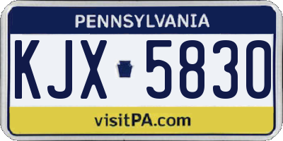 PA license plate KJX5830