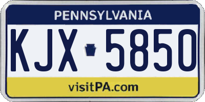 PA license plate KJX5850