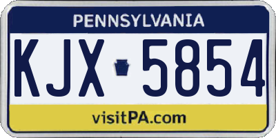 PA license plate KJX5854