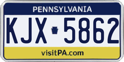 PA license plate KJX5862