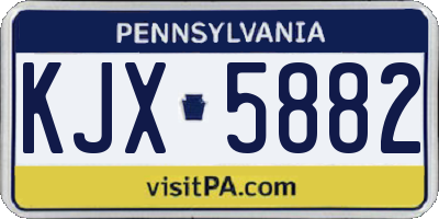 PA license plate KJX5882