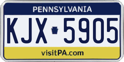 PA license plate KJX5905