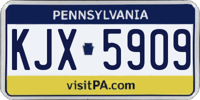 PA license plate KJX5909