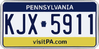 PA license plate KJX5911