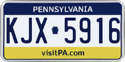 PA license plate KJX5916