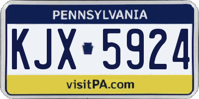 PA license plate KJX5924