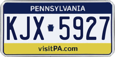 PA license plate KJX5927
