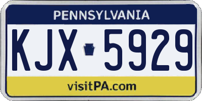 PA license plate KJX5929