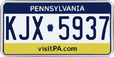 PA license plate KJX5937