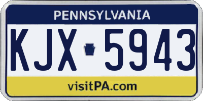 PA license plate KJX5943