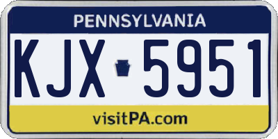 PA license plate KJX5951