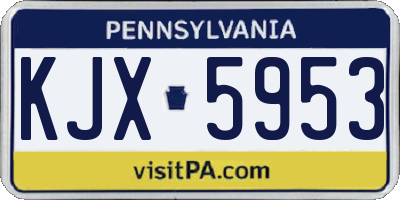 PA license plate KJX5953