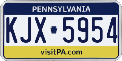 PA license plate KJX5954