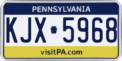 PA license plate KJX5968