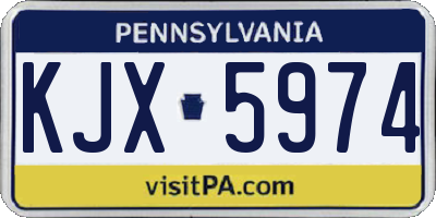 PA license plate KJX5974