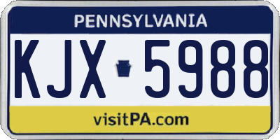 PA license plate KJX5988