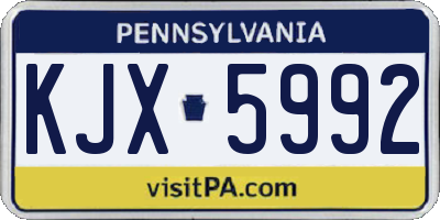 PA license plate KJX5992