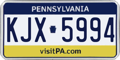 PA license plate KJX5994