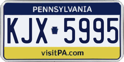 PA license plate KJX5995