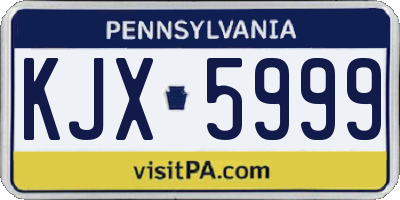 PA license plate KJX5999